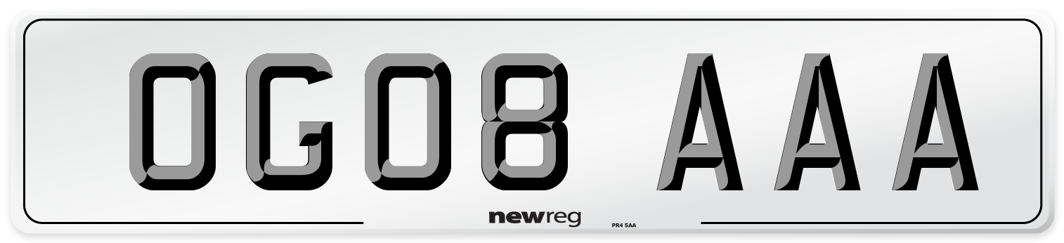 OG08 AAA Number Plate from New Reg
